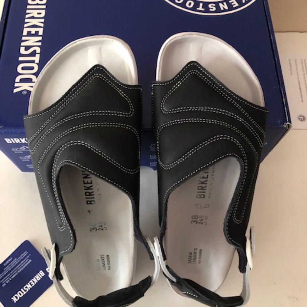 Birkenstock Terra Nappa leather black sandal. Exquisite. Size: 7, 10, 38 - Picture 6 of 13